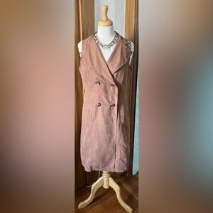 Double-Breasted Brown Double Breasted Long Vest